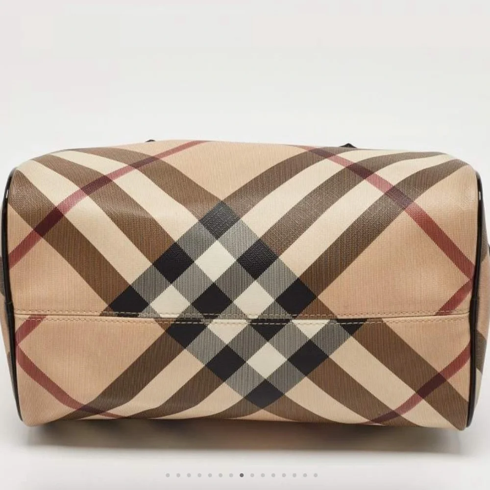 Burberry Beige/Black Nova Check PVC and Patent Leather Chester Bag - Picture 4 of 12
